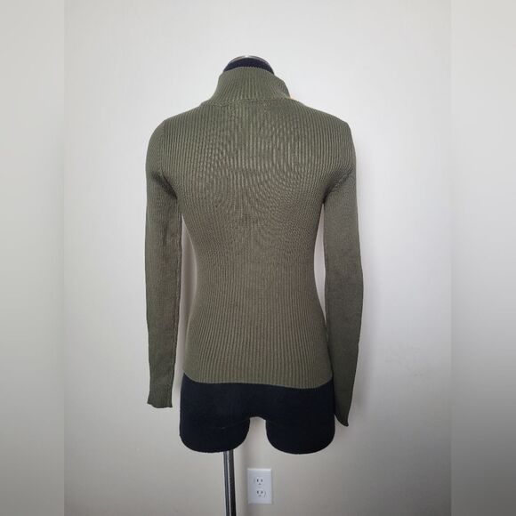 NEW Love Tree Warm & Cozy Sweater Green Sage Olive Ribbed Stretchy Medium - Picture 5 of 8
